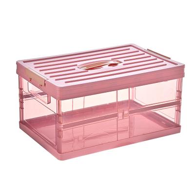 China Hot Selling Viable Foldable Storage Box QM Storage Containers Storage Box Plastic Organizer With Handle And Wheel for sale