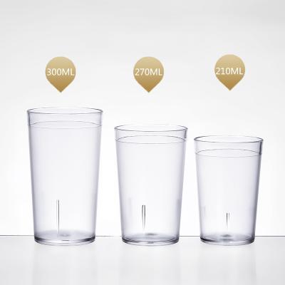 China QM 3 Size Sustainable PC Plastic Practical Frosted Water / Beer / Juice Cups for sale