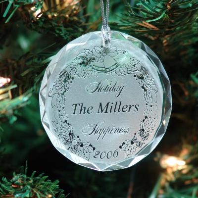 China Empty Christmas Deoration Glass Ornaments Christmas Crystal Ornament Hanging , Glass Ornament Blanks For Engrave for sale