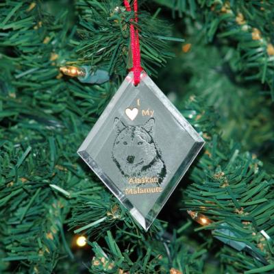 China Clear Crystal Glass Christmas Ornaments Custom 3d Logo Carved Hanging Glass Pendant Christmas Deoration K9 for Christmas Gifts for sale