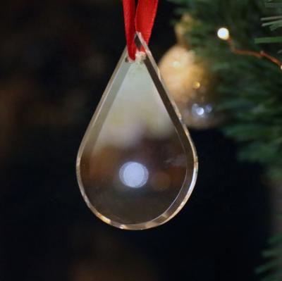 China Empty Shape Christmas Glass Tree Decorations Christmas Deoration MH-GJ009 Crystal Drop Christmas Ornament for sale