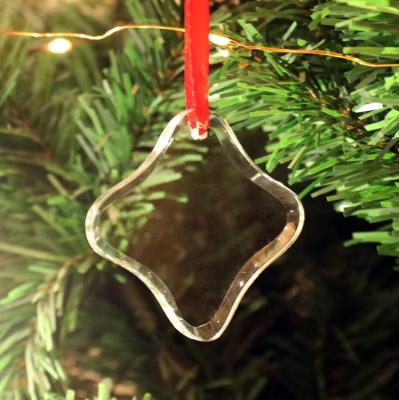 China Empty Glass Shape Xmas Tree Decorations Christmas Deoration MH-GJ006 Crystal Flower Christmas Ornament for sale