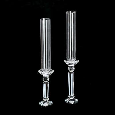 China ECO-frendly MH-Z008 Glass Tube Crystal Candle Holder for sale