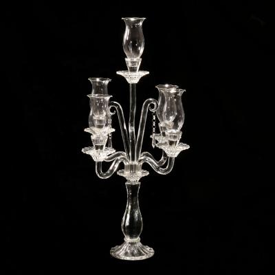 China ECO-frendly 5AM Decoration Glass Candle Holder Crystal Wedding Candelabras MH-Z107 for sale