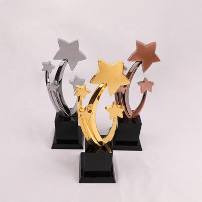 China China MH-J0109 White Metal Award New Design Business Gifts China Trophy Cup Crystal Star Star Trophy for sale