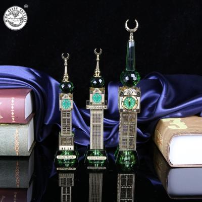 China Makkah Mecca Clock Tower Islamic Gifts Middle East Crystal Islamic Gifts Religious Crystal Gift for sale