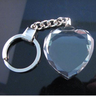 China Cheap Souvenir Gift OEM Customized Design Engraved 3d Laser Engraving Clear Led Photo Crystal Key Chain Glass Keychain Blank for sale