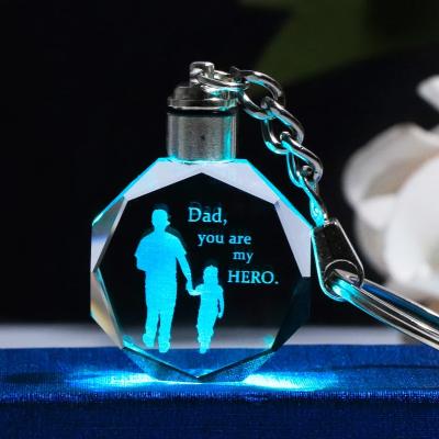 China Keepsake Gift Taking Hands Pattern Key ChainKeyring 3d Laser Engraved Led Crystal Keychain Engraved Keychain for sale