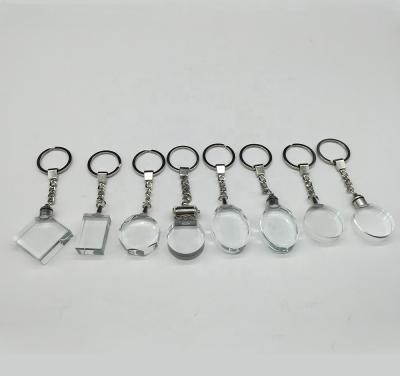 China ECO-frendly MH-Y002 customized engrave LED light all kinds of crystal key chain crystal keychain for sale