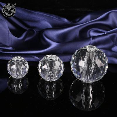 China MH-L021 China clear glass faceted crystal ball with one hole for sale