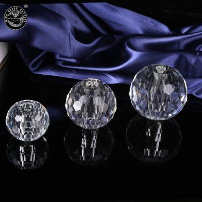 China MH-L022 China Clear Glass Faceted Sphere Crystal Ball With One Hole for sale