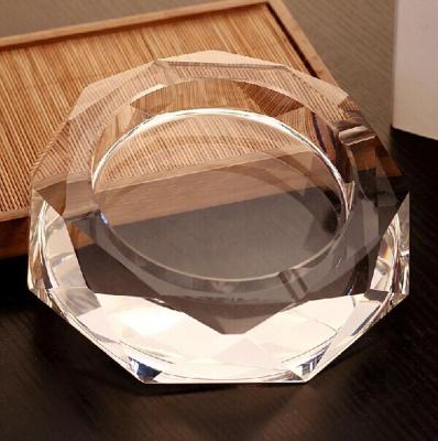 China China Logo MH-G006 Cusrtom/Crystal Glass Octagon Ashtray Ashtray Clear Home Decoration for sale