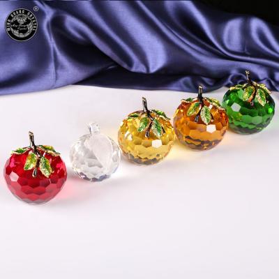 China MH-A009 China Leaf Crystal Glass Golden Apple for sale