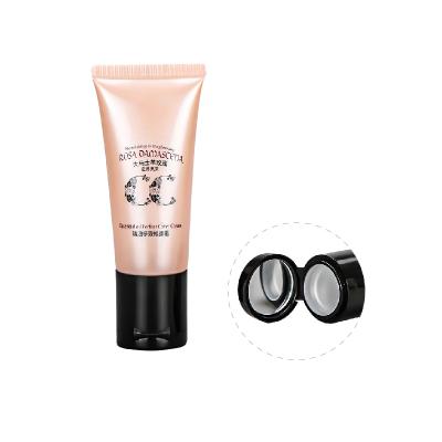 China Custom Cosmetic Squeeze Tube 30ml 50ml BB Cream Tube High End Sunscreen Cosmetic Tube With Mirror Above Flip for sale