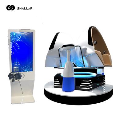 China Metal Virtual Reality Simulation Towers Pulling Games 3 Seats 9d Vr Cinema Interactive Motion Egg Chair for sale