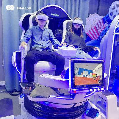 China Metal Factory Virtual Reality Simulation Rides 2 Seats 9d 360 Vr Cinema Motion Egg Chair for sale