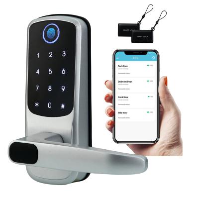 China Smart Home Gudlaif Security Tuya Wifi Door Lock Antipeeking Apartment Fingerprint Door Handle Lock Biometric Smart Home Gudlaif Office/Bedroom/Hotel for sale