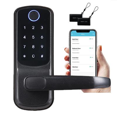 China Apartment/Office/Bedroom/Hotel Gudlaif Smart Door Lock with Handle High Security Wireless Waterproof Biometric Smart Fingerprint Electronic Door Lock for sale