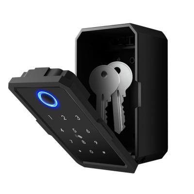 China Apartment / Office / House / Hotel Lockbox Smart APP Remote Access, Key Lock Box For Room Key With Fingerprint, Wall Mounted Lock Box And Door Hanging For Indoor for sale