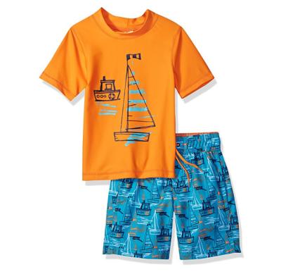 China Other Toddler Boys' Set With Short Sleeve Rashguard Swim Shirt for sale