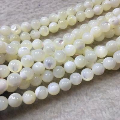 China 2mm~12mm Series PEARL BROOM Beads Pearlescent White Shell Beads Strand for sale