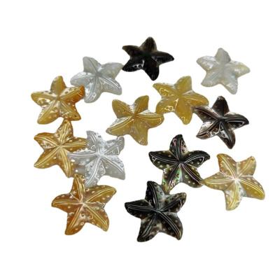 China Natural White Color Game Or Fire Shell Hand Cut Pearlescent Starfish Pearl Jewelry Accessories for sale