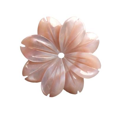 China 20mm Fire Pear Blossom Rose Flower Shell Hand Carved Flower DIY Natural Color Or Jewelry Accessories Set for sale