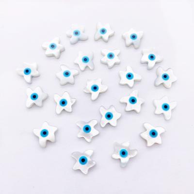 China 9*10mm Full Hole Color Game Or Fire Starfish Pearly Evil Eye Loose Bead for sale