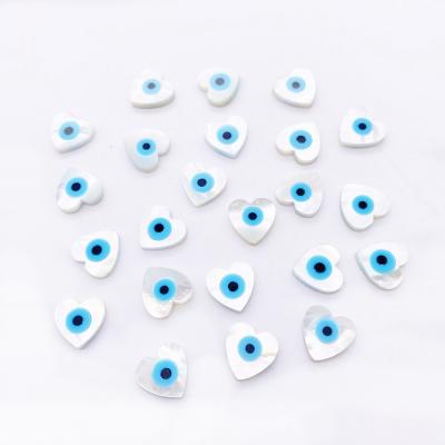 China 10mm Full Hole Game or Fire Color Evil Eye Pearly Heart Shape Flat Bead for sale