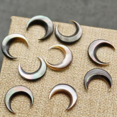 China 12mm natural play or fire seashell pearly black pearly crescent moon 12mm for DIY jewelry for sale