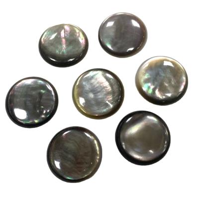 China Wholesale 20mm natural color game or fire dome cut cabochon black pearlescent for sale