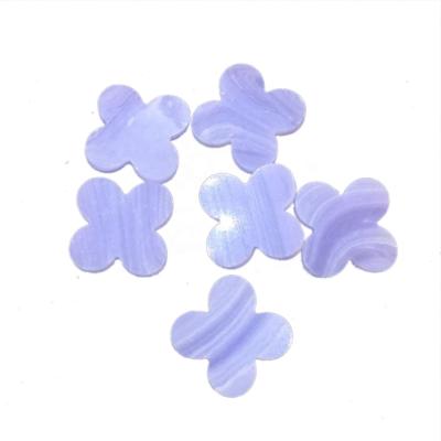 China Four leaf clover synthetic gemstone light purple color turquoise color game or fire loose clover for sale