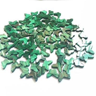 China Flat Green Butterfly Shape Natural Gemstone Game Or Fire Color Malachite Reduced Price for sale