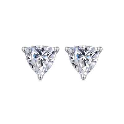 China New Arrival CLASSIC Trillion Moissanite Diamond Earrings 925 Sterling Silver Moissanite Gra Jewelry for sale