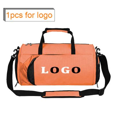 China 50%Off Logo Nylon Custom Gym Spend The Night Weekend Tote Duffel Bag Foldable Waterproof Sports Travel Duffel Bag Pink For Women Men for sale