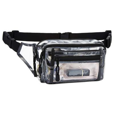 China Multifunctional Fanny Pack Summer Travel Phone Storage Trunk Bag Water Proof 5 Pockets Waterproof Clear PVC Waist Bag for Women and Men for sale