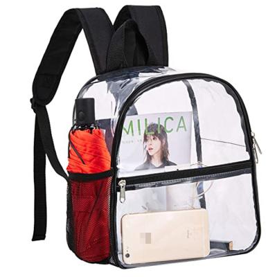 China Other Custom Wholesale Clear Plastic Square Backpack Kids Transparent PVC School Bag for sale