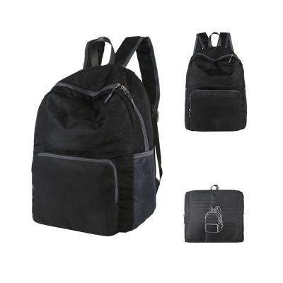 China Black Waterproof Multifunctional Lightweight Travel Waterpoof Polyester Foldable Backpack for sale