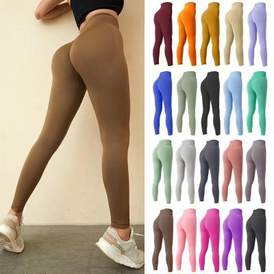 China Breathable Seamless Women Leggings Plus Size High Waist Lift Solid Yoga Leggings Gym Pants Female Gym Butt Legging Crac! crack! for sale