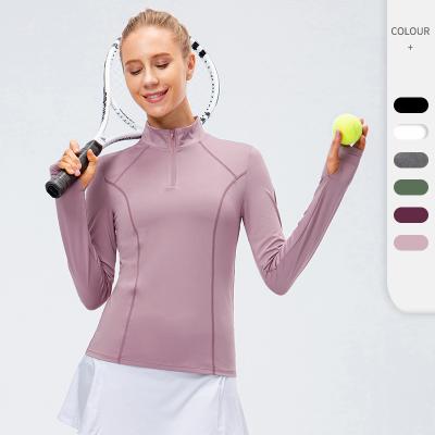 China Breathable Long Sleeve Sports Jacket Women Zip Up Fitness Yoga Shirt Winter Gym Warm Top Activewear Running Coats Workout Clothes Woman for sale