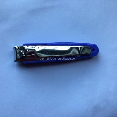 China Promotion gift bsci factory design carbon steel nail cutter with blue plastic cover nail clipper for sale