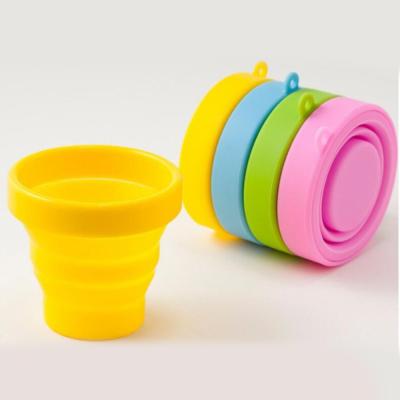 China NEW Portable Silicone Retractable Collapsible Cup With Lid Outdoor Telescopic Collapsible Drinking Cup Travel Camping Water Cup for sale