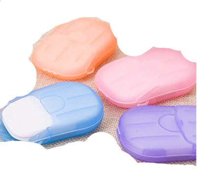 China Slimming Hot New 1 PC Box Portable Wash Slice Covers Hand Bath Travel Scented Foaming Paper Soap for sale