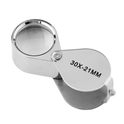 China Mini Magnifier 10X Magnifying Glass Jeweler Triplet Eye 30*21mm Magnifying Jewelers Eye Glass for sale