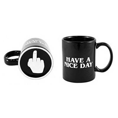 China New Use Viable Home Personality Have Beautiful Day Mug Middle Finger Pattern Coffee Milk Tea Cups Wonderful Unique Gifts Ceramic Mug for sale