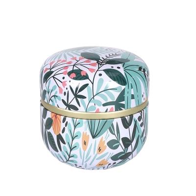 China Round Cookie Tin Box Festive Party Supplies Small Fresh Garden Flower Tea Candy Box Coffee Storage Box Party Props for sale