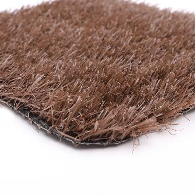 China Landscaping High Quality Finely Treated Artificial Turf Football Brown Leisure Grass Lawn For Cricket Field for sale