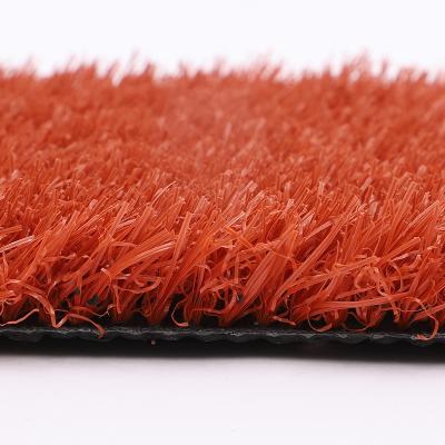 China Landscaping First Class Finely Treated Red Leisure Grass Big Drill Football Roll Carpet Artificial Lawn for sale