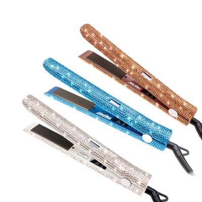 China Hotel Wholesale Bling Bling Crystal Diamond Hair Flat Iron Hair Straightener Bling Flat Iron for sale