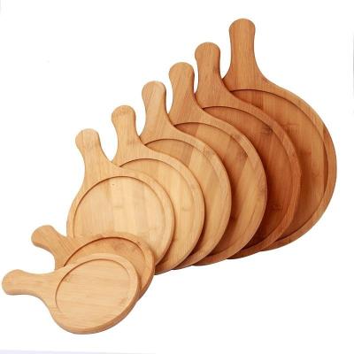 China Sustainable Household Bamboo Mold Pizza Cheese Tray Cheese Boards Various Disc Sizes for sale